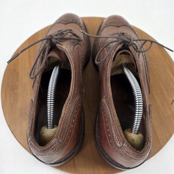 Allen Edmonds Mens Tan Brown Cap Toe Lace Up Classic Leather Dress Shoes Sz 9.5D Allen Edmonds Neumok Brown Leather Cap Toe Shoes Sz 9.5D  main image 4